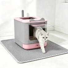 1 Pet Universal Gray Double-Layer Honeycomb Mesh EVA Material Anti-Tracking Anti-Splash Non-Slip Simple Style Pet Litter Mat, Cat And Dog Daily Cleaning Supplies - Multicolor - View 5