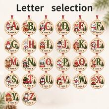 Custom Animal Initial Wooden Christmas Ornament, Personalized Name Round Tree Decor, Festive Raccoon Snowman Holiday Style, Customized Letter Bag Charm, Customizable Name Keepsake, Christmas Decoration, Gifts For Family And Friends, Room Decor - Multicolor - View 3