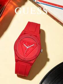 GUESS U0979L5 Women Cute Quartz Watch Soft Pink Silicone Strap Embossed Triangle Logo Dial 3ATM Youth‑Vibe Fashion Gift Wrist Watch For Ladies U0979L5 - one-size - View 15