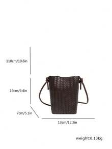 Korean Style Chic Woven Pattern Phone Bag For Women 2026 Fashion Versatile Mini Small Bag Premium Shoulder Crossbody Bag - Coffee - View 8