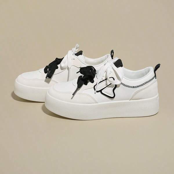 Alan Vincent[Thick Sole Sneakers]White Women's New Casual Shoes Thick Sole Height Increasing Women's Shoes Sports Shoes Women's Shoes Daily Versatile Loafers Comfortable Fashion Women's Shoes German Sports Shoes