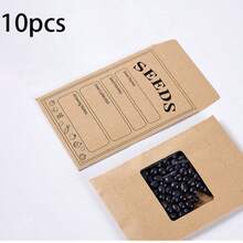 50pcs Kraft Paper Seed Storage Envelopes With Transparent Window, Pre-Printed Seed Record Template, Self-Sealing Reusable Seed Bags, Vegetable Flower Herb Seed Collection Paper Storage Envelopes, Garden Harvest Seed Organizing Envelopes - Wood Color - View 11