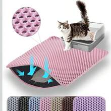 1 Pet Universal Gray Double-Layer Honeycomb Mesh EVA Material Anti-Tracking Anti-Splash Non-Slip Simple Style Pet Litter Mat, Cat And Dog Daily Cleaning Supplies - Multicolor - View 9