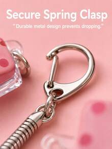 4/3/2/1 Key Sweet Pink Cherry Cow Polka Dot Pattern Cube Keychain, Lightweight & Durable, Decorative Spring Clip, Bag Charm, Key Ring, Suitable For Men & Women, Backpack Decoration, Wallet Pendant, Car Key, Handbag Accessory, Daily Commute, Holiday Gift, Party Favor, Christmas Valentine's Day Birthday Wedding Gift - Multicolor - View 5