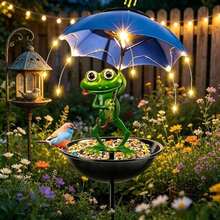 1 Frog‑Statue Solar‑Powered Garden Light, Outdoor Hummingbird Feeder, Garden Decorative Lighting With LED String Lights, Suitable For Courtyard Paths, Gardens, Lawns, Patios And Street Lighting, An Essential Festive Decoration And Gift - Frog Lamp - View 3