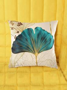 1pc Ginkgo Biloba Print Cushion Cover, Modern Throw Pillow Case, Pillow Insert Not Include, For Sofa, Home Decor - Multicolor - View 12