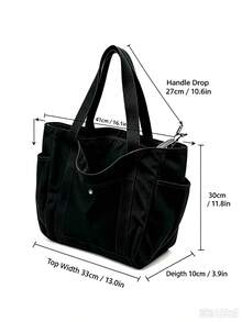 Thickened Canvas Tote Bag, Large Capacity, Shoulder Bag, High Aesthetic, Versatile, Artistic Student Commuter Bag - Multicolor - View 11