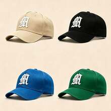 1pc Men Gothic MH Letter Embroidered Baseball Cap Adjustable Fashion Hat For Hiking Casual Street Party Travel Daily Outdoor Wear - Multicolor - View 7