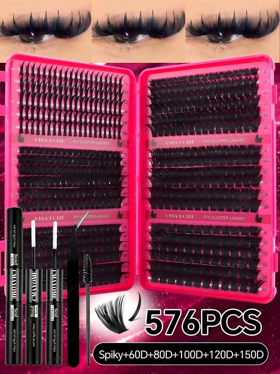 720/684/648/200pcs Multi-Style D-Curl Eyelash Clusters Set, 8-16mm Large Capacity Individual Lashes. Easy For Daily Makeup Use At Home. Suitable For Dates, Travel, Photography, Weddings, Holidays And Cosplay False Eyelashes