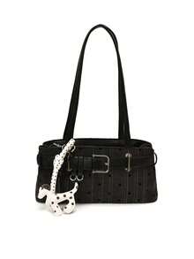 A Retro Classic Polka Dot Shoulder Bag With A Niche Atmosphere, Featuring Buckle And Pendant Decoration Design, Suitable For Daily Commuting - Multicolor - View 7