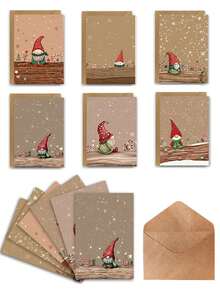 2/12-Piece Retro Faceless Old Man Decorative Card Set - Six Different Styles For Decoration - Christmas Decorations - Party Supplies - Gift Decorations - Party Decorations - Gift Decorations - Home Decor - Multicolor - View 5