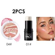 Blush & Highlight Duo Cosmetic Kit, Healthy Glowing Complexion Creator, Lightweight Non‑Greasy Texture, Long‑Lasting Comfortable Finish, Meets Diverse Makeup Demands From Fresh Daily Look To Gorgeous Party Glamorous Styling. - Set - View 14