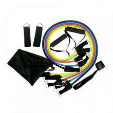 11pcs Resistance Band Set With Door Anchor, Handles, Carrying Bag, Leg & Ankle Straps For Resistance Training, Fitness, Home Workout - A - View 10