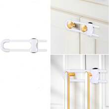 Cabinet Lock, Baby Safety U-Shaped Child Safety Lock, Sliding Drawer Lock, Tool-Free Installation Child Proof Lock, Handle Cabinet Door Latch, Easy To Use - Multicolor - View 16
