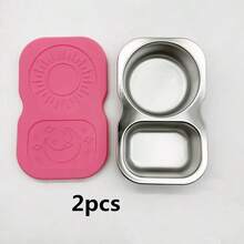 Stainless Steel Snack Box With Lid, Salad Dressing Container, 5.3oz (Approx. 150.3g) 2-Compartment Small Condiment Box, With Leak-Proof Silicone Lid, Perfect Size Reusable Sauce Cup Snack Box, Suitable As Ramadan Gift - Multicolor - View 17