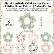 1 Set - 2/8/32pcs CGM Sensor Patches Compatible With G7, Butterfly Flower Heart Pattern Blood Glucose Sensor Cover Stickers, Waterproof And Sweatproof - View 9