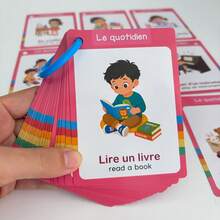Lachilly 6 Sets Children's French Vocabulary Flashcards, 228 Words, Preschool Educational Toy, Montessori Language Learning Cards, Classroom Resource - Set-002 6 Themes French Card Set - View 7