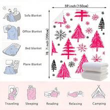 1PC Christmas Tree And Snowflake Print Blanket - Made Of Soft Plush Flannel, Perfect For Sofas, Beds, Or Recliners. It Is Ideal For Holiday Decorating, Home Decor And Gift Giving - Multicolor - View 10