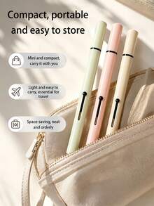 2-In-1 Dual-Ended Portable Lip Brush + Silicone Brush Head With Cap Makeup Brush For Lipstick, Lip Gloss, Lip Glaze, Convenient And Easy To Store, Simple Operation Suitable For Beginners - Multicolor - View 5
