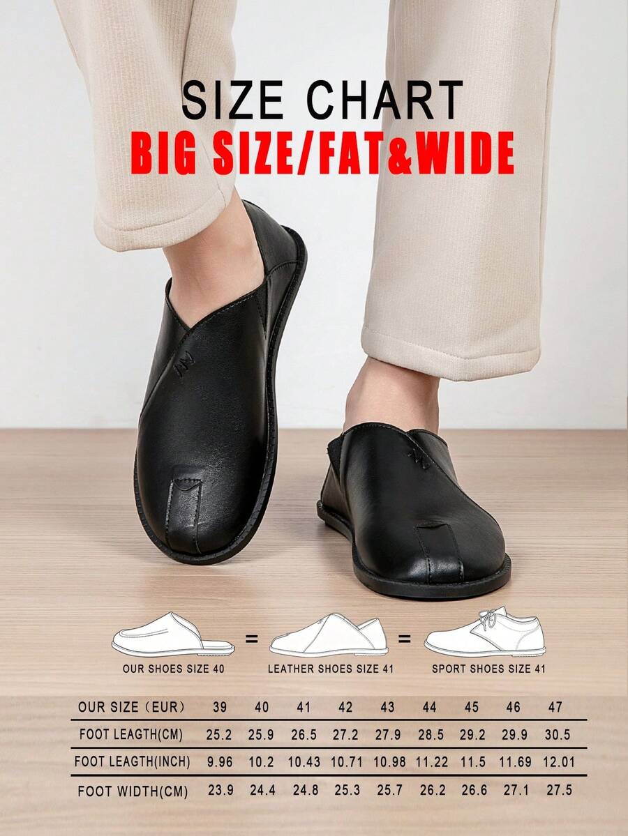 2026 New Plus Size Soft Leather Breathable Loafers Men's Business Casual Slip-On Shoes For Daily Wear