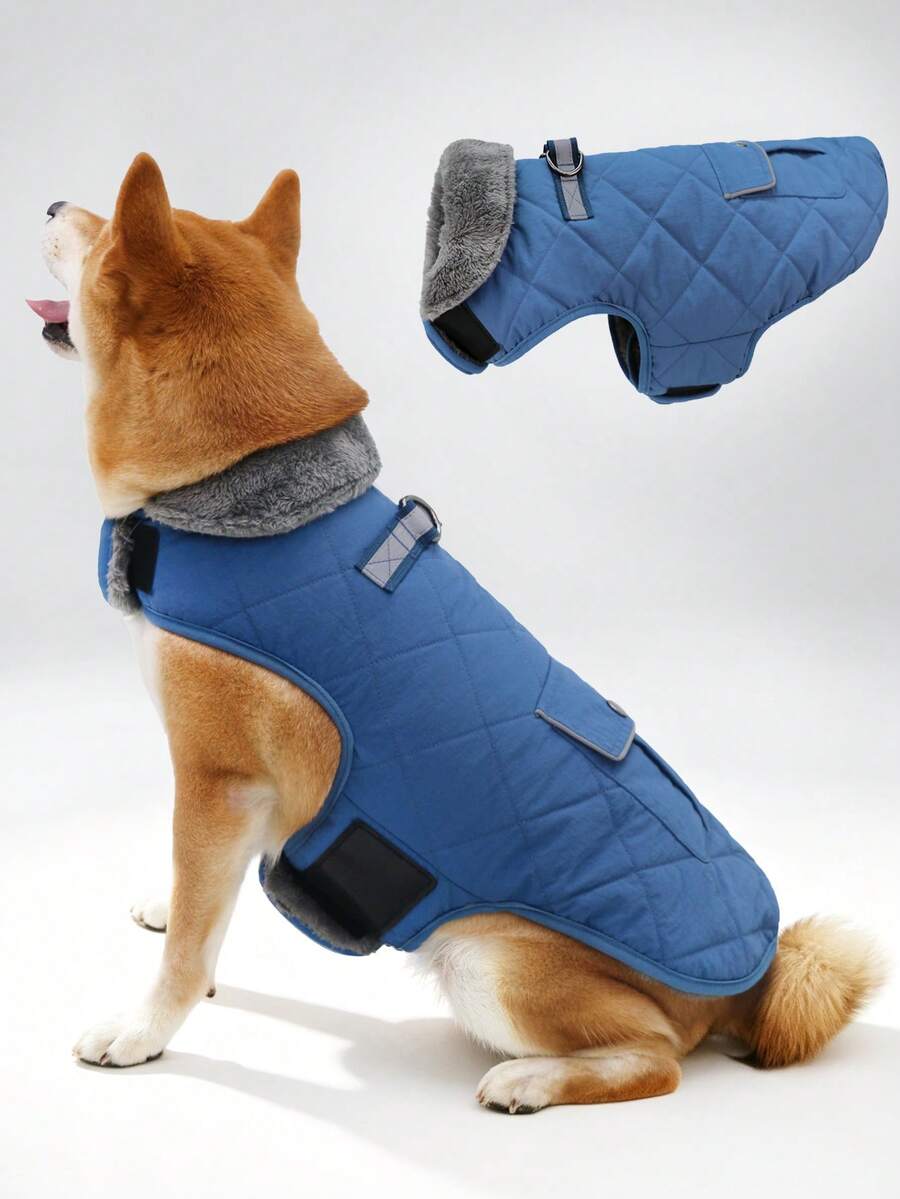 1 Thick Small Dog Coat | Equipped With Storage Bag And Traction Ring, Easy To Wear In Winter, High Visibility Pet Vest