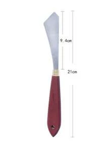 Set Pisau Palet 5 Buah, Kit Spatula Lukis Gagang Kayu dan Baja Tahan Karat, Alat Pengikis Seni Multi-Bentuk untuk Lukisan Minyak dan Pencampuran Cat Akrilik - Set - View 9