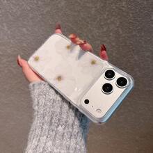 Epoxy Gold Foil Flower Phone Case Compatible With IPhone 18 Pro Max/18 Pro/18/17 Pro Max/17 Pro/17 Air/17/16 Pro Max/16/16 Pro/16 Plus/15/15 Pro Max/15 Pro/15 Plus/11/12/13/14 Pro Max/XS/XR/11 Pro/11 Pro Max/12 Pro/12 Pro Max/13 Pro/13 Pro Max/7 Plus/14 Pro/14 Pro Max/14 Plus/7 Plus/8 Plus/8/SE2 Soft Shell Minimalist Creative - Clear - View 8