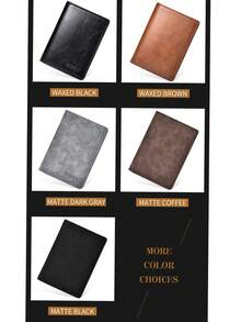 1pc,Men's Bifold PU Leather Wallet, Multi Card Slots Large Capacity Billfold Purse, Vintage Leather Credit Card Cash Holder For Business Daily Use - Multicolor - View 5