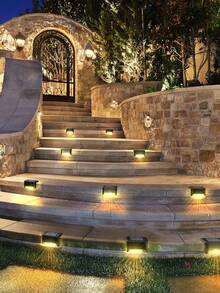 4pcs High-End IP44 Waterproof Solar Step Lights & Fence Lights, Solar Deck Lights, Weather-Resistant Outdoor Lighting, Suitable For Yard, Garden, Villa, Pool, Stairs, Holiday Decor, Warm White/Cool White, Brown/Black Shell Waterproof Lights - Multicolor - View 10