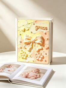 1pc Velvet Texture Premium Fashion Photo Album, Can Store 100 Standard Photos, Suitable For Organizing Travel Memories And Baby Growth Milestones, Compact And Portable - Multicolor - View 1