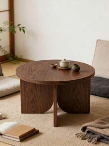 1pc Vintage Creative Solid Wood Coffee Table, B&B Decor Small Table, Minimalist Cafe Leisure Table, Sofa Side Table, Tea Table - Coffee Brown - View 10
