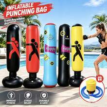Adult Thickened Inflatable Boxing Punching Bag Tumbler Sandbag, Home Stress Relief Fitness Training Punching Bag With Air Pump - Multicolor - View 2
