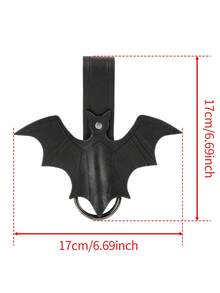 1pc Gothic Bat Shaped Dress Lift Ring, Black PU Leather Medieval Dress Lift Ring, Renaissance Victorian Skirt Hem Fixing Waist Belt Accessory, Halloween Cosplay LARP Costume Accessory - ZSJ - View 4