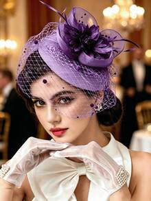 1 buah Topi Fascinator Berbentuk Kipas dari Bulu Alami, Elegan untuk Pesta Teh, Acara Balap, Aksesori Hari Valentine Sepanjang Musim, Aksesori Rambut Pernikahan - MultiWarna - View 6