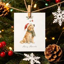 10pcs Cute Christmas Puppy Sticker Set, Self-Adhesive Holiday Dog Illustration Labels With Winter Festive Elements, For Gift Wrapping, Journals, Laptops, Crafts & Seasonal Decor - 10Pcs - View 6