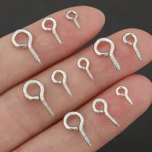 150/300pcs White K Multi-Size Screw Eye Pins, Mini Screw Eye Pins, Suitable For Christmas Tree And Home Decor, Cork Bottle Caps, Pendant Beads And Jewelry Making - Sheep Eye Nail - View 2