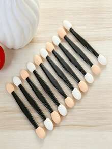 100pcs/50pcs/10pcs Double-Ended Eyeshadow Brushes, Latex Sponge Head Makeup Tools, Eyeshadow Sticks, Eye Makeup Brushes, Also Suitable For Nail Art Tools, Compact And Portable, Travel Essential, Holiday Gift, Girlfriend Gift - Double-ended Eyeshadow Brush - View 4