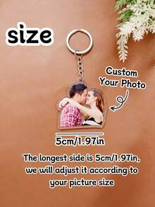 Acrylic Photo Keychain B2 - Customized Acrylic Photo Keychain, Personalized Keychain, Custom Bag Charm, Customizable Pet/Couple/Family Photos, Birthday Gift, Women's Keychain, Valentine's Day, Anniversary, Unique Gift - Multicolor - View 5
