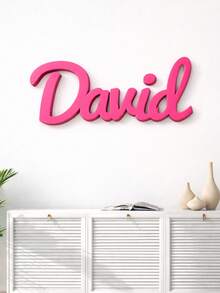 1pc Customized Creative Letter Design Decorative Craft, Personalized Wooden Name Sign, Bohemian Style Wall Decor, Custom Cursive Letter Plate, Available In 15/20/30/40/50cm And Multiple Colors, Suitable For Home, Bedroom, Living Room, Wedding And Housewarming Gift - Multicolor - View 3
