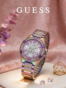 GUESS Lady Frontier Women Chronograph Watch 40mm Iridescent Rainbow Stainless Steel Case Full Crystal Paved GW0044L1 - one-size - View 17