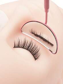1pc Crescent Shaped Eyelash Extension Inspection Mirror, Stainless Steel Eyelash Inspection Mirror - Multicolor - View 4