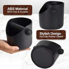 1pc ABS Coffee Knock Box Mini Powder Bucket Accessory Coffee Knock Box Anti-Slip Matte Shock-Absorbing Durable Utensil Coffee Knock Box Powder Residue Box Large Capacity Slot Anti-Slip Coffee Machine Dedicated Storage - Multicolor - View 4