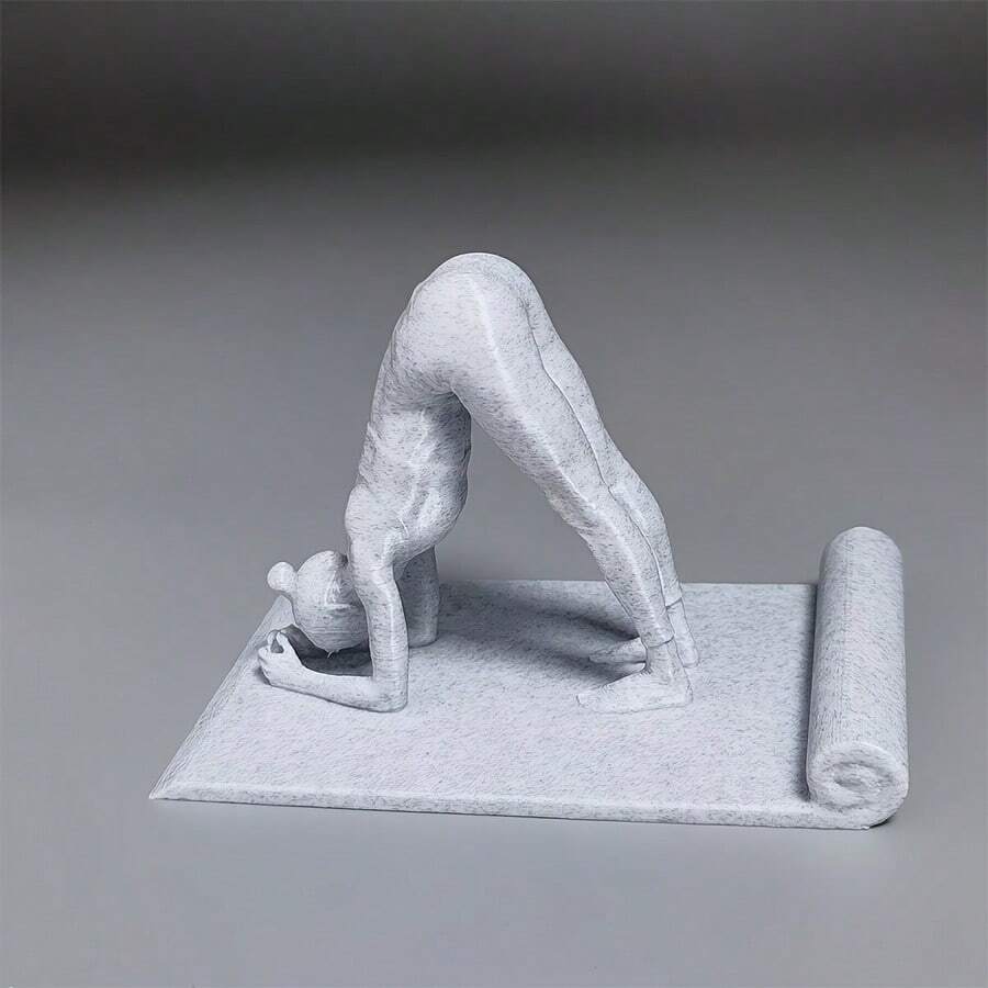 3pcs 3D Printed Yoga Girl Phone Holder, Creative Meditation Figure Design, Stable Desktop Phone Stand, Home And Office Decor, Suitable For Multiple Phone Models - Multiple Styles - View 1