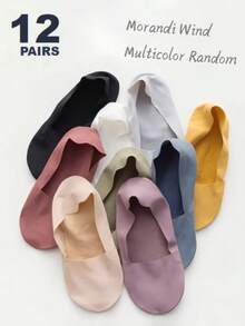6 Pairs Women's Ice Silk No Show Socks Non Slip Invisible Liner Socks Multi Color For High Heels Flats All Season Daily Wear For Daily Halloween - Multicolor - View 16