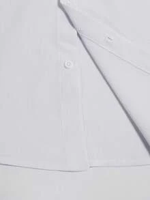 glestore Men's Vintage Old Money Style Textured Button White Shirt Four Seasons Casual Versatile Style - White - View 7