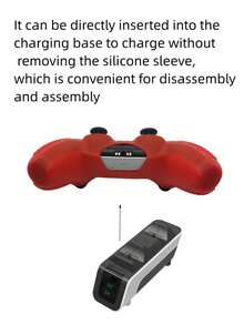 Compatible With PlayStation 5, 1pc Game Controller Silicone Protective Case + 4pcs Joystick Caps Set, Anti-Slip Anti-Scratch Anti-Sweat Anti-Dust, Enhanced Gaming Operation Feel - View 3