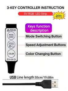 شريط إضاءة LED USB للتلفزيون بطول 3.28 قدم - 98 قدم، شريط إضاءة LED بطول 16.4 قدم لتلفزيون 45-75 بوصة، شريط إضاءة 3 ألوان للتلفزيون، إضاءة خزانة مرنة لديكور المنزل، مناسب لديكور المنزل والحفلات والعطلات وإضاءة غرفة المعيشة وغرفة النوم وإضاءة خلفية للتلفزيون - متعدد الألوان - مشاهدة 9
