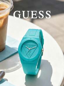 GUESS U0979L5 Women Cute Quartz Watch Soft Pink Silicone Strap Embossed Triangle Logo Dial 3ATM Youth‑Vibe Fashion Gift Wrist Watch For Ladies U0979L5 - one-size - View 13