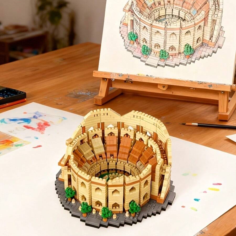 1550pcs Ancient Roman Architecture Building Blocks Eternal City Set - Explore World Wonders, Perfect Choice For Collectors And Holiday Gifts