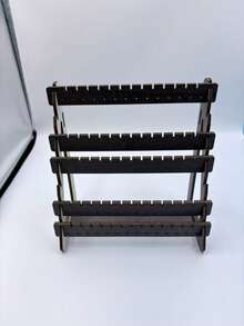 A Wooden Walnut Color, Minimalist And Stylish Tiered Earring Storage Rack, Suitable For Jewelry Store Earring Display Stand. Earring Storage Rack - Multi-layer Earring Storage Rack - View 7